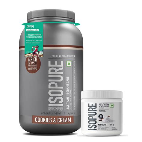 Isopure 2 kg Cookies & Cream + Isopure 100% Creatine Monohydrate Micro