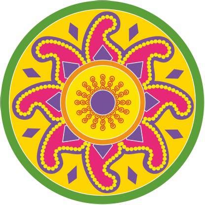 DECOR Production 40.64 cm Rangoli Floor Sticker Self Adhesive Sticker ...