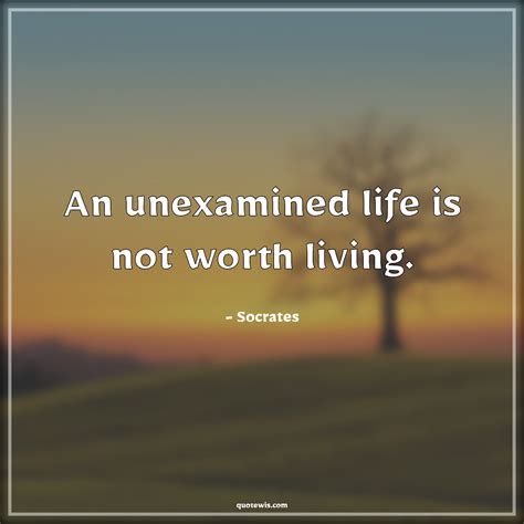 An unexamined life is not worth living. - quotewis.com