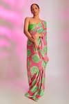 Buy Pink Georgette, Silk Sequins Nurvi Print Saree With Unstitched ...