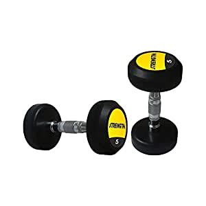 Buy Koxtons Strength Rubber Dumbell 5 Kg(Pair of 2), Premium Round ...