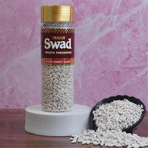 Swad White Sweet Saunf Mouth Freshener (Madrasi Mint Sugar Coated Fenn ...