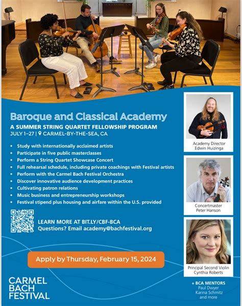 2024 Carmel Bach Festival Baroque and Classical Academy » Early Music ...