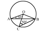 In the given figure, O is the centre of a circle in which ∠OAB = 20 ...