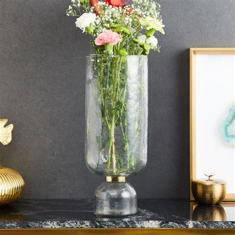 Buy Splendid Modern Luxe Glass Hammered Vase from Home Centre at just ...