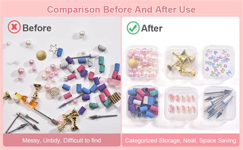 Cinzen 14 Piece Clear Plastic Jewelry Organizer Box Set with Lids, Mini ...