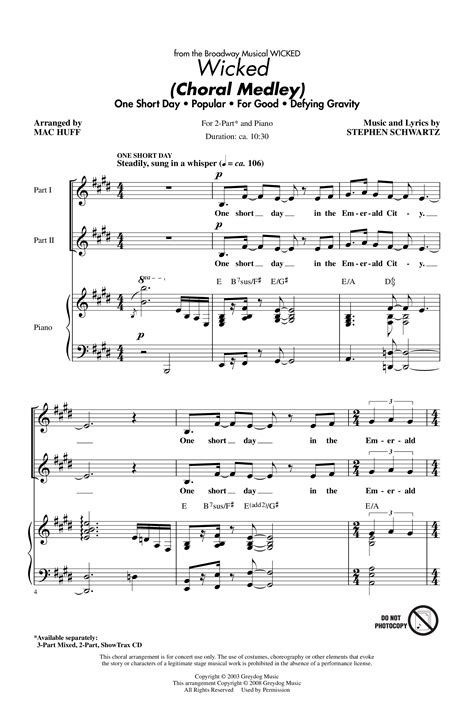 Play Official version of Wicked Sheet Music by Stephen Schwartz for ...