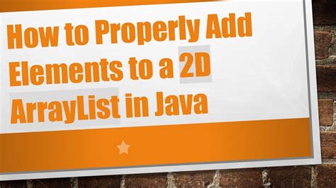 2D ArrayList 的图像结果