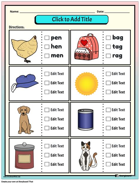 Storyboard That: Free Vowel & Consonant Worksheets