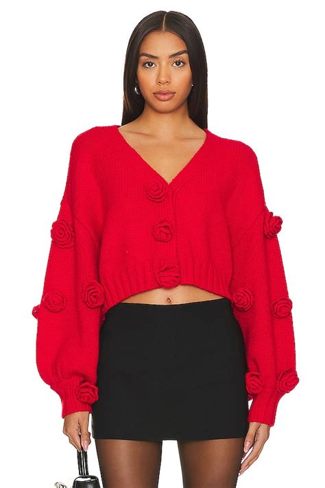 For Love & Lemons Scarlett Cardigan in Red | REVOLVE