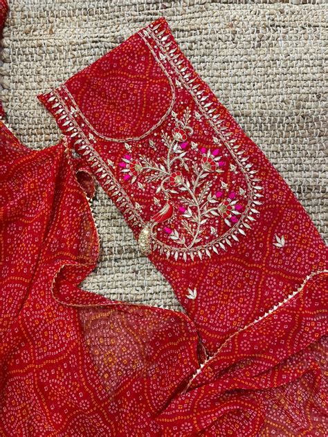 Hand Work Unstitched Suit in Georgette . – fab-persona