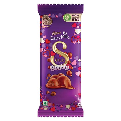 Cadbury Dairy Milk Silk Bubbly Valentine Chocolate Bar, 50 g : Amazon ...