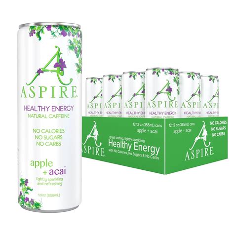 Buy Aspire Healthy Energy Drinks, Apple Acai, Sugar Free, Sparkling ...