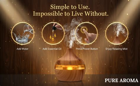 Pure Aroma Wooden Finish Humidifier & Essential Oil Diffuser ...