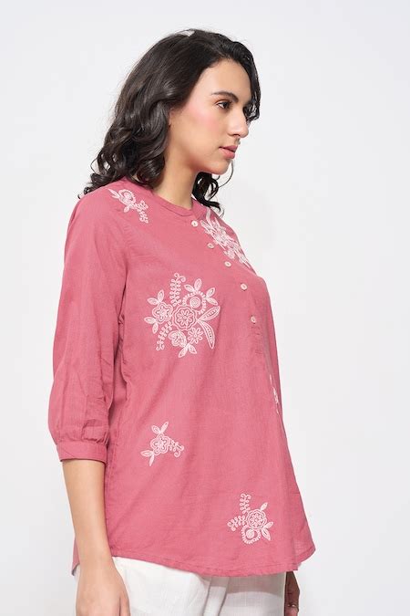 Pink Floral Embroidered Tunic - Selling Fast at Pantaloons.com