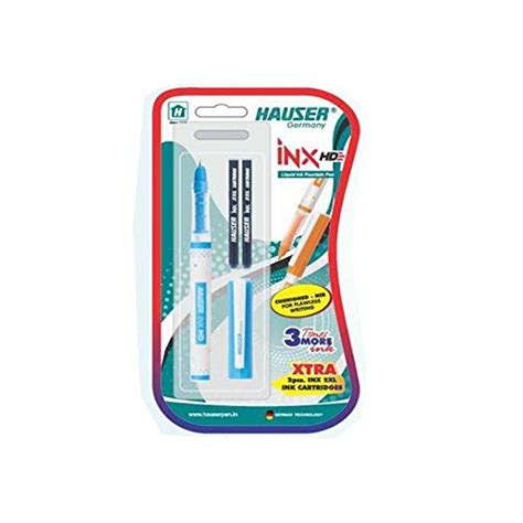 Hauser INX HD Fountain Pen With 3 Cartridges Free (Pack of 6 Pen ...