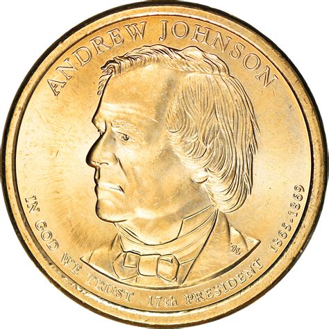 Coin, United States, Dollar, 2011, U.S. Mint, Andrew Johnson,