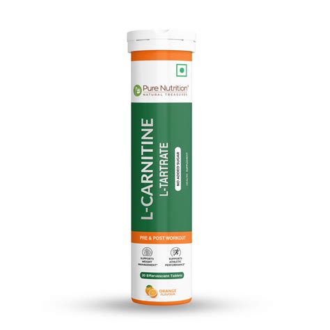 Pure Nutrition L-Carnitine L-Tartrate Effervescent Tablets – Orange Fl
