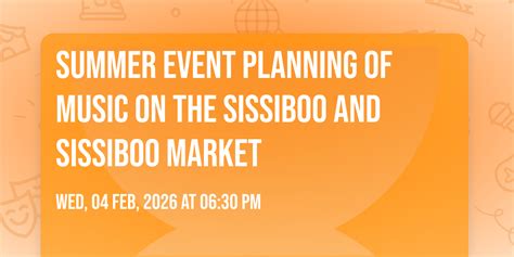 Summer Event Planning of Music on the Sissiboo and Sissiboo Market ...