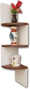 CraftOnline 3 Curved Zigzag Corner Wall Mount Shelf Unit for Home ...