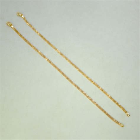 Elegant Gold Plated Three Line Box Chain Anklets Buy Online| K Supreme
