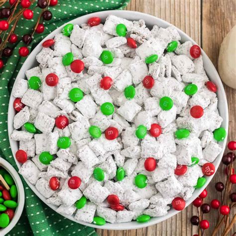 Christmas Puppy Chow with M&Ms (aka Reindeer Chow)