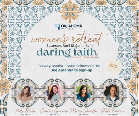Oklahoma Womens Retreat, Calvary Baptist Durant OK, 12 April 2025 ...