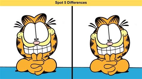 Spot 5 Differences In Garfield Cartoon In 5 Seconds, Only 1% Sharp ...