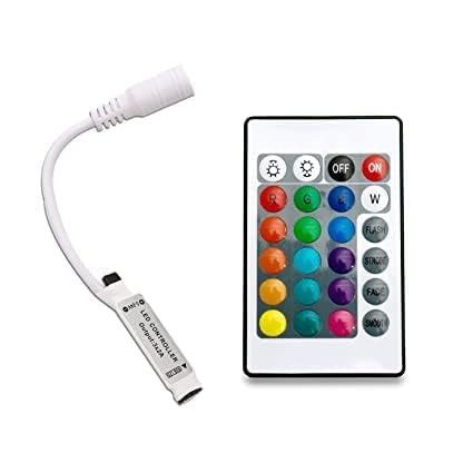 Truart 12V DC Mini LED Strip RGB Remote Controller 24-Key RF Wireless ...