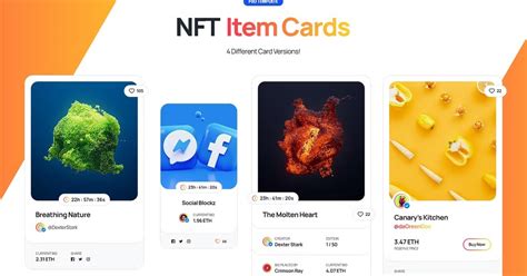 NFT Item Cards - PSD Template — Teletype