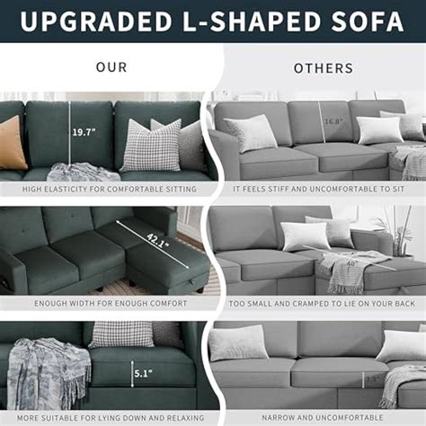 SUNLEI Convertible Sectional Couches for Living India | Ubuy