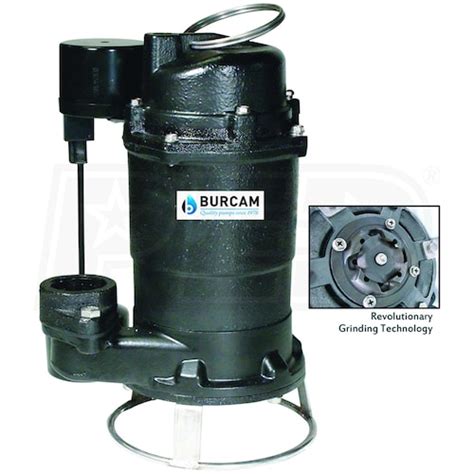 Burcam Pumps 400700P - 3/4 HP Cast Iron Residential Grinder Pump (1-1/4 ...