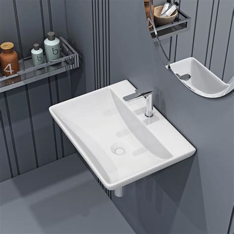 Syon SOLO Ceramic Table Top & Wall Hung Wash Basin for Bathroom/Living ...