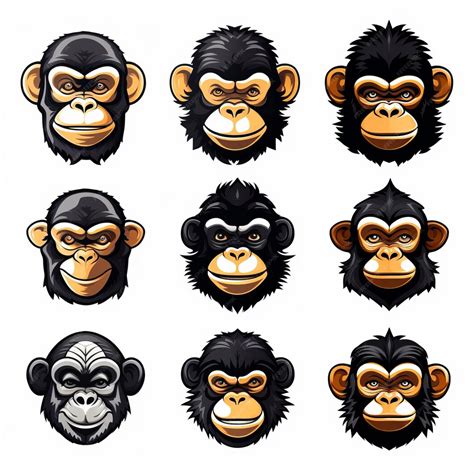 Chimpanzee heads a creative collection of junglepunk chimp logos ...