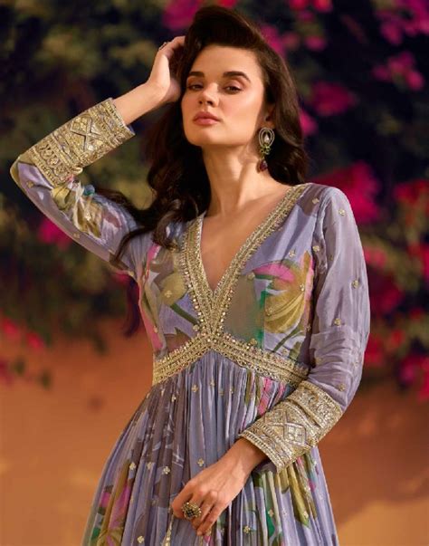 sayuri designer rani chinon silk full stitch party wear aliya cut ...