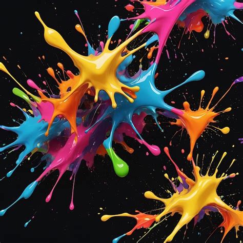 Colorful splattering paint | Premium AI-generated image