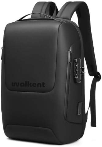 WALKENT Premium 15.6" Laptop Bag, Semi-Hard Shell, Anti-Theft Pockets ...