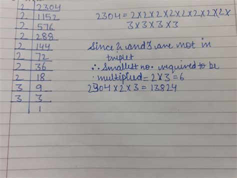 What is the smallest number by which 2304 may be divided so that the ...