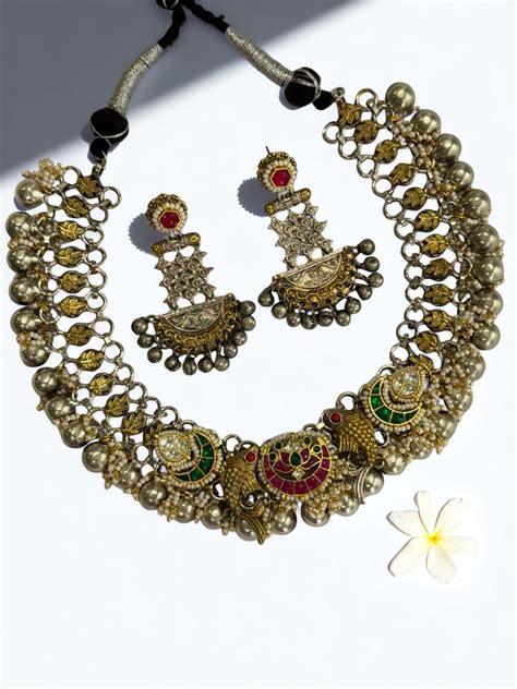 MULTI PRANAVI GERMAN SILVER JEWELLERY SET – TATVIKA