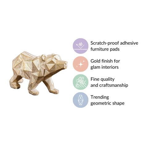 Geometric Bear Showpiece Gold Online - Premium Decor Object | Nestasia