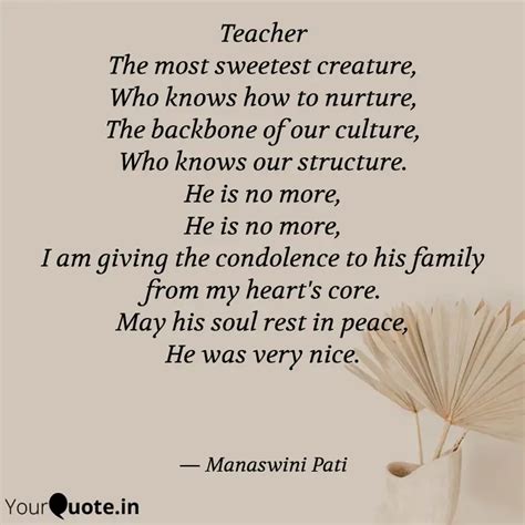 Teacher The most sweetest... | Quotes & Writings by Manaswini Pati ...