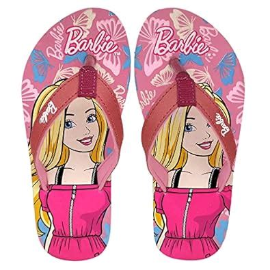Kidsville Barbie Printed Flipflops for Girls Pink : Amazon.in: Fashion