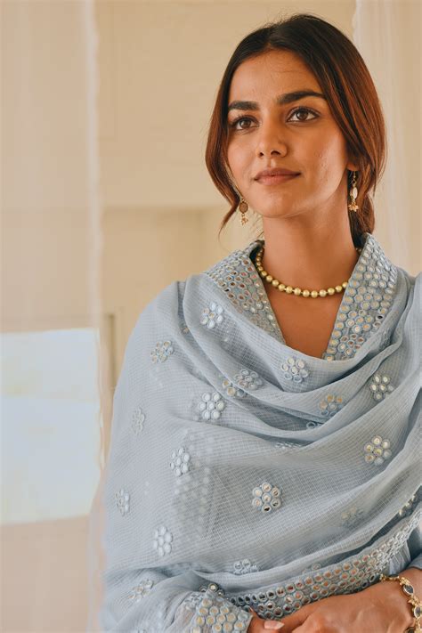 BLUE STRAIGHT KURTA SET – Karaj jaipur