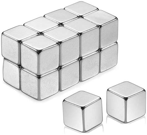 16-Pack Neodymium Cube Magnets, 10*10*10mm, Silver for Boards, Fridge ...