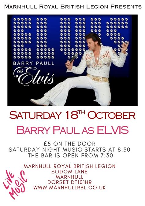 Barry Paull - Professional ELVIS tribute, Sodom Lane, DT10 1HR Marnhull ...