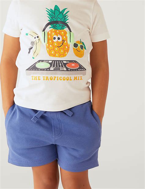 Buy Pure Cotton Tropical Print T-Shirt at Marks & Spencer