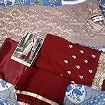 RUDRAPRAYAG Women's Faux Georgette Semi-Stitched Dress Material (Red ...