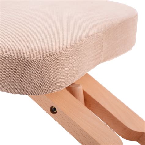 COSTWAY Ergonomic Kneeling Chair, Wood Posture Stool with Angle ...