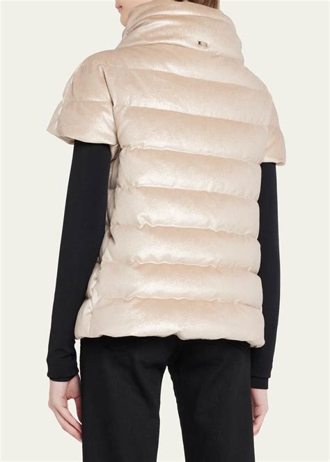 Herno Velvet Shine Short Sleeve Puffer Jacket - Bergdorf Goodman