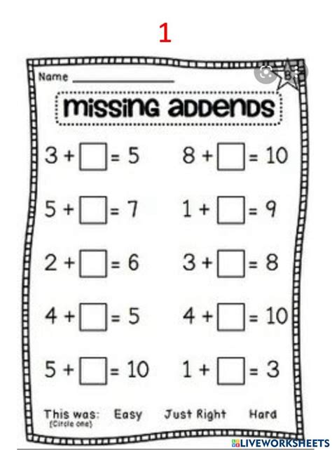 Image result for Math Missing Addend Worksheet